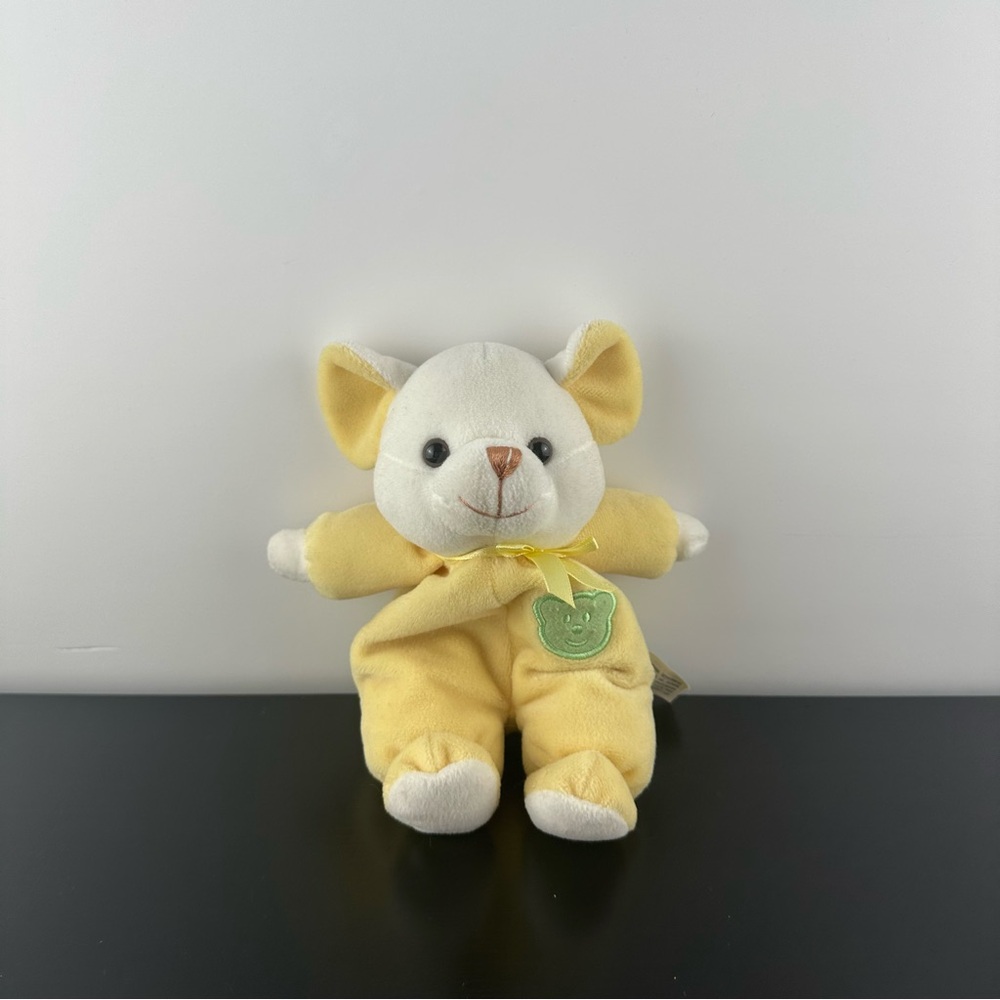 Chosun Mouse in Yellow Pyjamas Green Bear Beanie Beans 90s Plush Stuffed Animal
